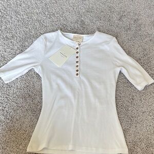 Sezane White Button Down Shirt